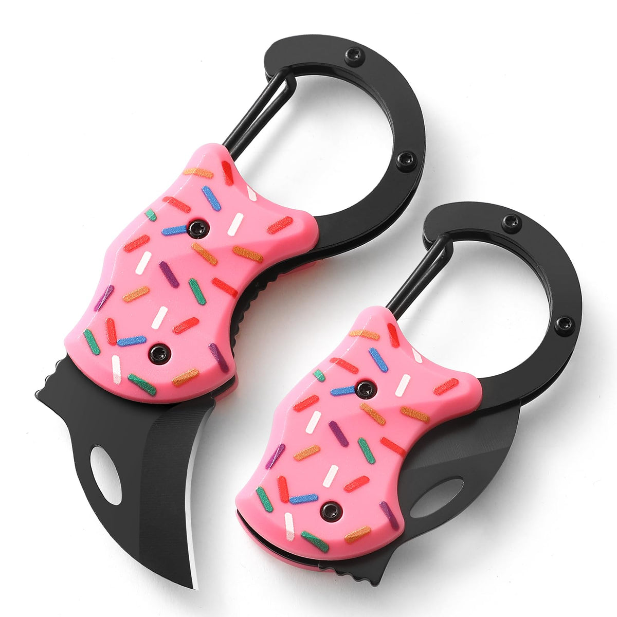 Pink Pocket Knife for Women Men,Cute Keychain Box Cutter，Mini EDC Knives for Everyday Carry,Folding Utility Knife with Creative Ice Cream Design,Ideal Gifts for Women（Ice Cream）