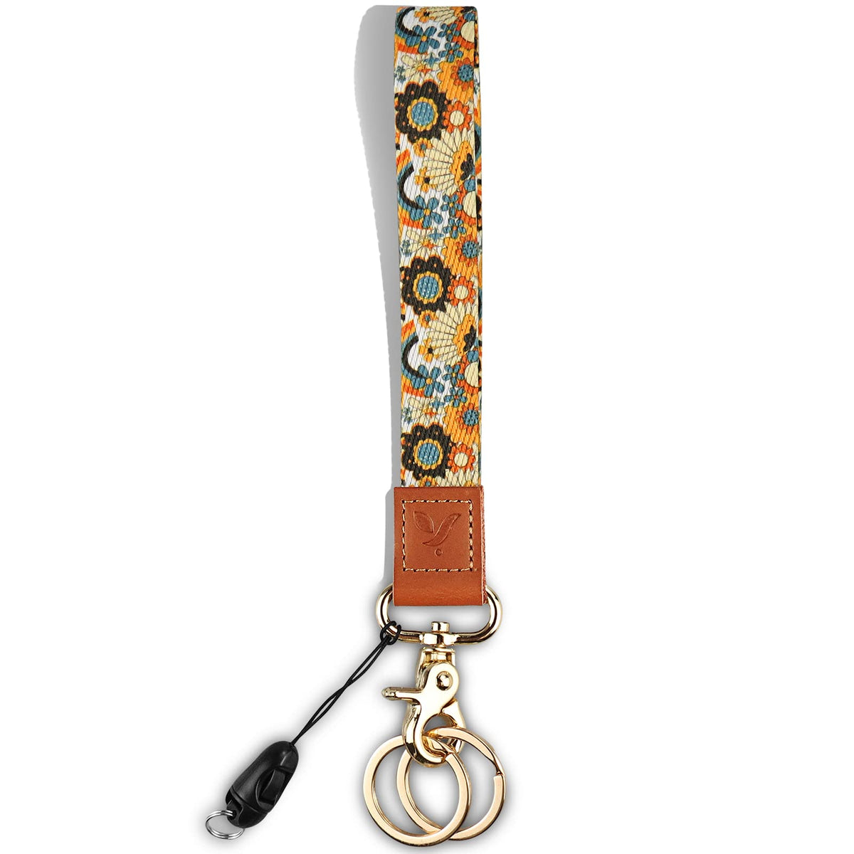 Yiflin Cute Wrist Lanyard for Keys, Keychain, Wallet, Id Holder, Cell Phone, Wristlet Lanyard Key Chain Holder（Black Leopard）