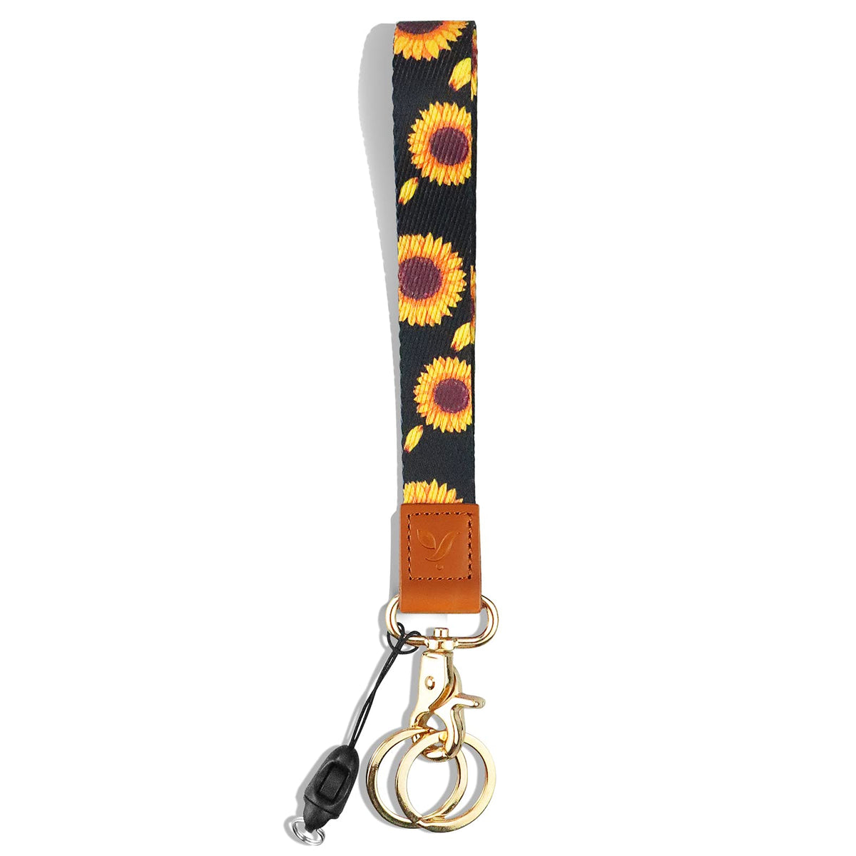 Yiflin Cute Wrist Lanyard for Keys, Keychain, Wallet, Id Holder, Cell Phone, Wristlet Lanyard Key Chain Holder（Black Leopard）