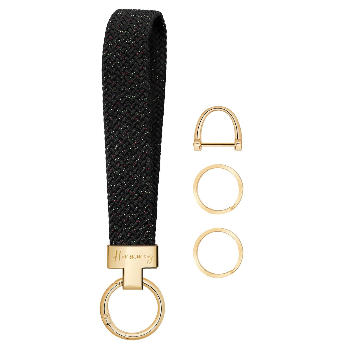 Hovmwey Elastic Wristlet Keychain for Women Men, Cute Car Key Chain, Braided Wrist Strap Lanyard for Keys ID Badges