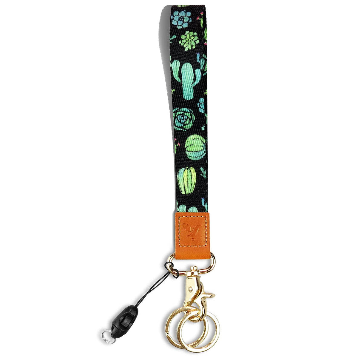 Yiflin Cute Wrist Lanyard for Keys, Keychain, Wallet, Id Holder, Cell Phone, Wristlet Lanyard Key Chain Holder（Black Leopard）