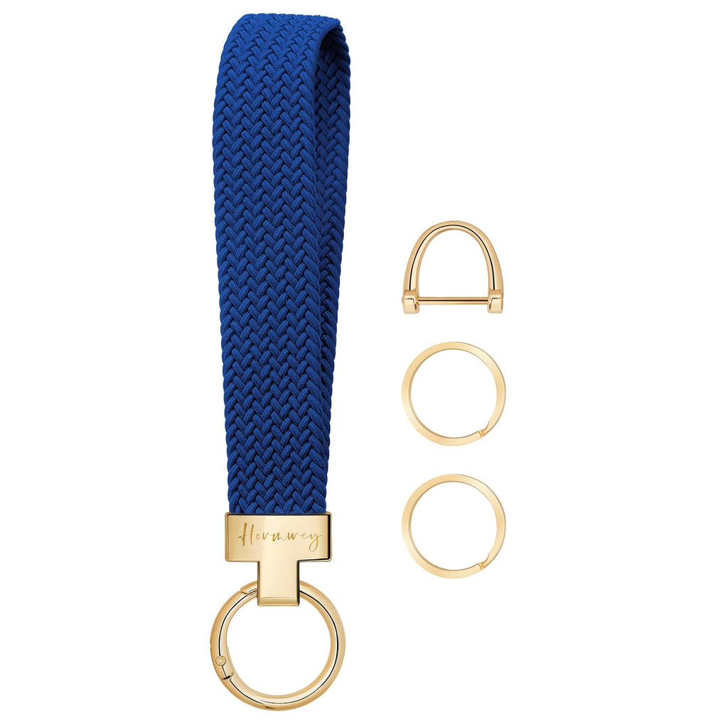 Hovmwey Elastic Wristlet Keychain for Women Men, Cute Car Key Chain, Braided Wrist Strap Lanyard for Keys ID Badges