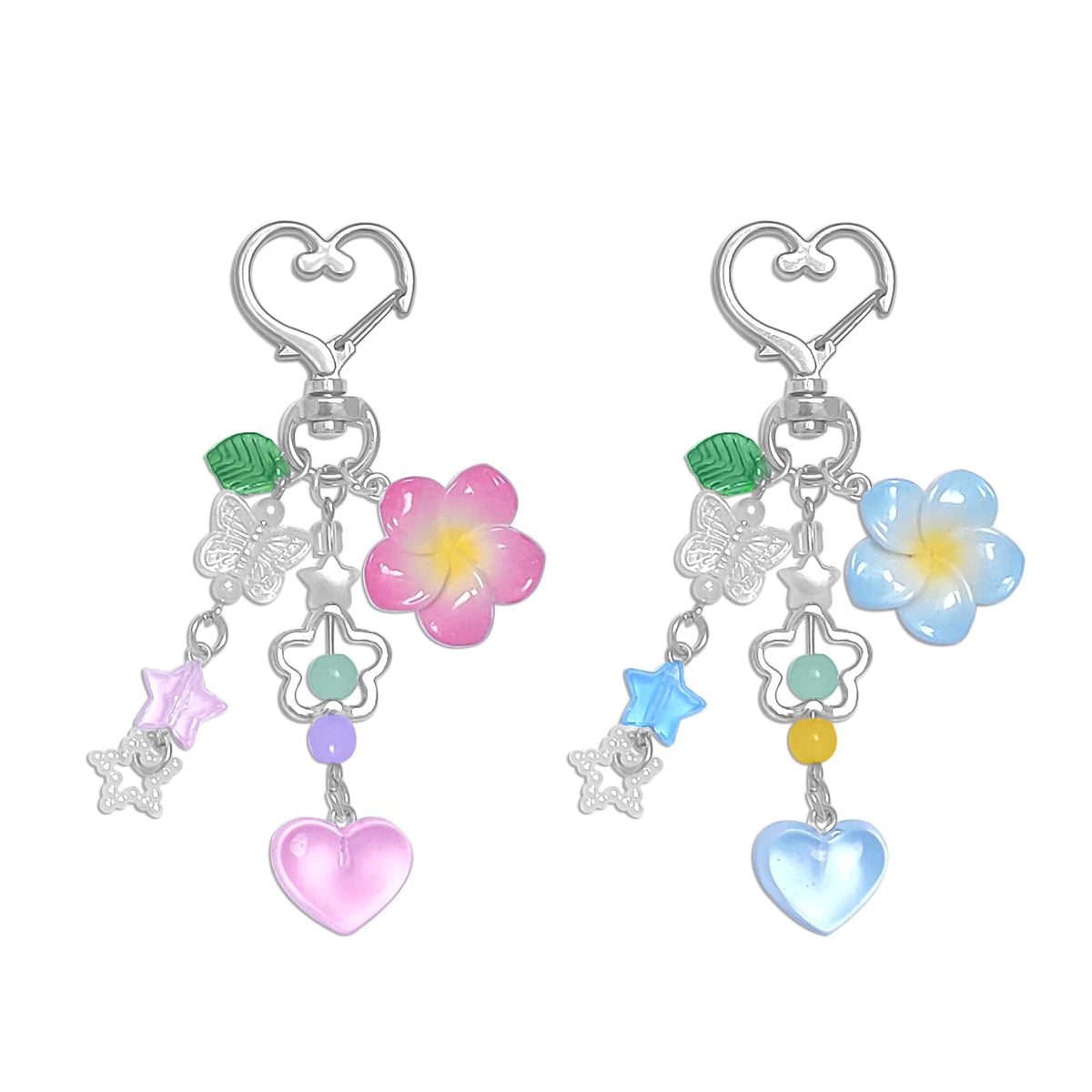 cioatu Y2K Aesthetic Keychains for Women Cute Flowers Star Cake Jellyfish Keychins Charms Kawaii Bag Purse Decor