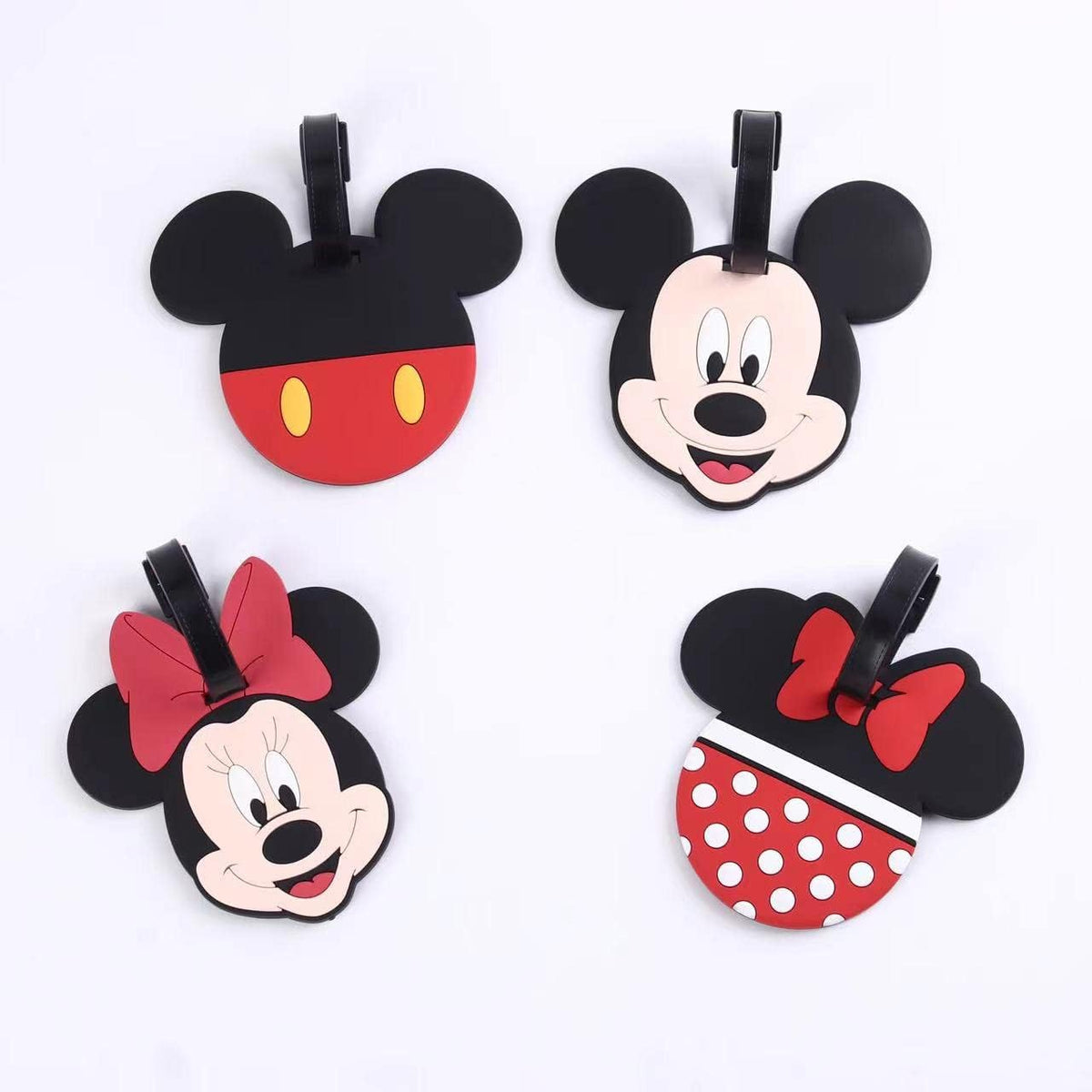 4 Pack Cute Silicone Luggage Tags, Bag Tag Travel ID Labels Tag for Baggage Suitcases Bags