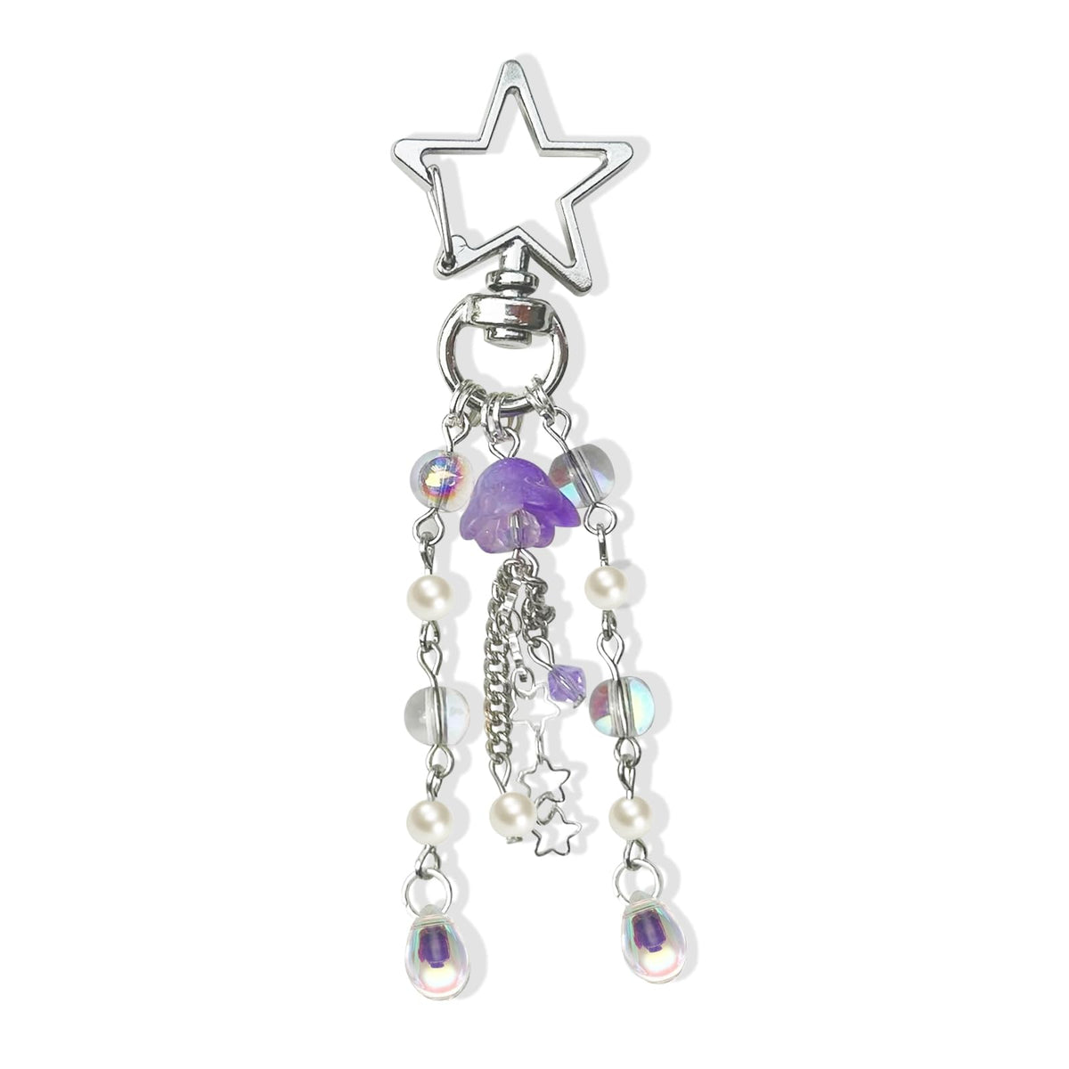 Cute Jellyfish Keychain,Y2K Star Bag Charms Blue Purse Car Accessories