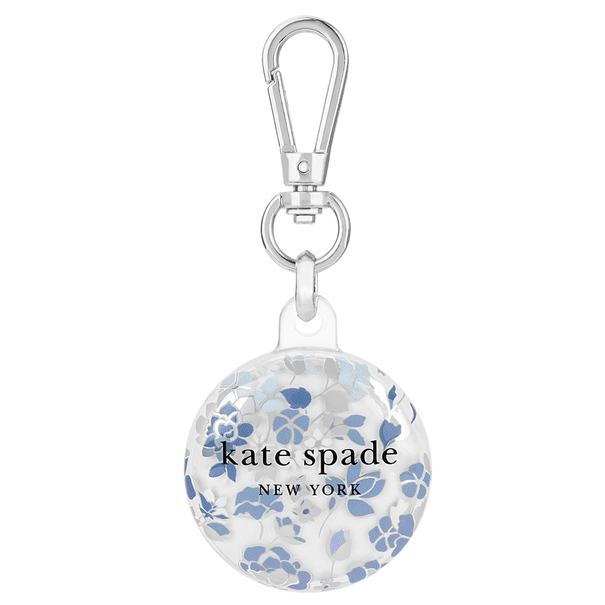 kate spade new york AirTag Holder with Gold Ring Clip - City Leopard