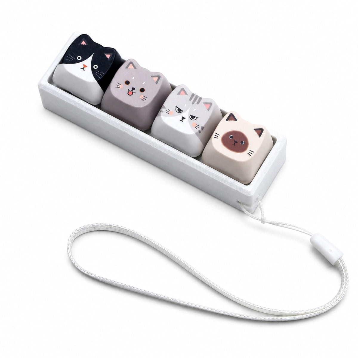 Cute Cat Keyboard Fidget Toy,Crisp Sound,Stress Relief Fidget Clicker Keychain,Creative Keycap Button, for Adults at Work, Travel, Home – Anxiety Relief & Focus Boost (Cat)