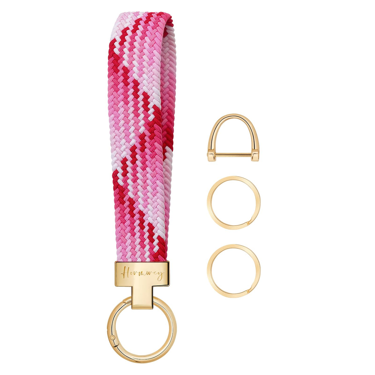 Hovmwey Elastic Wristlet Keychain for Women Men, Cute Car Key Chain, Braided Wrist Strap Lanyard for Keys ID Badges