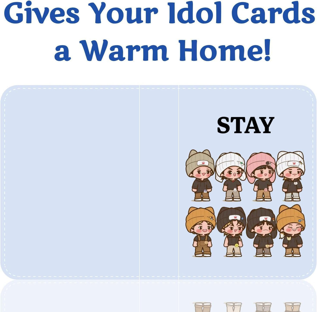 Cute Trading Photocard Binder, STAY Photo Album Cartoon Card Holder Book Storage 400 Cards with Sleeves for Lomo Cards Gift - Boys & Girls, idol Photo Protect (Blue)