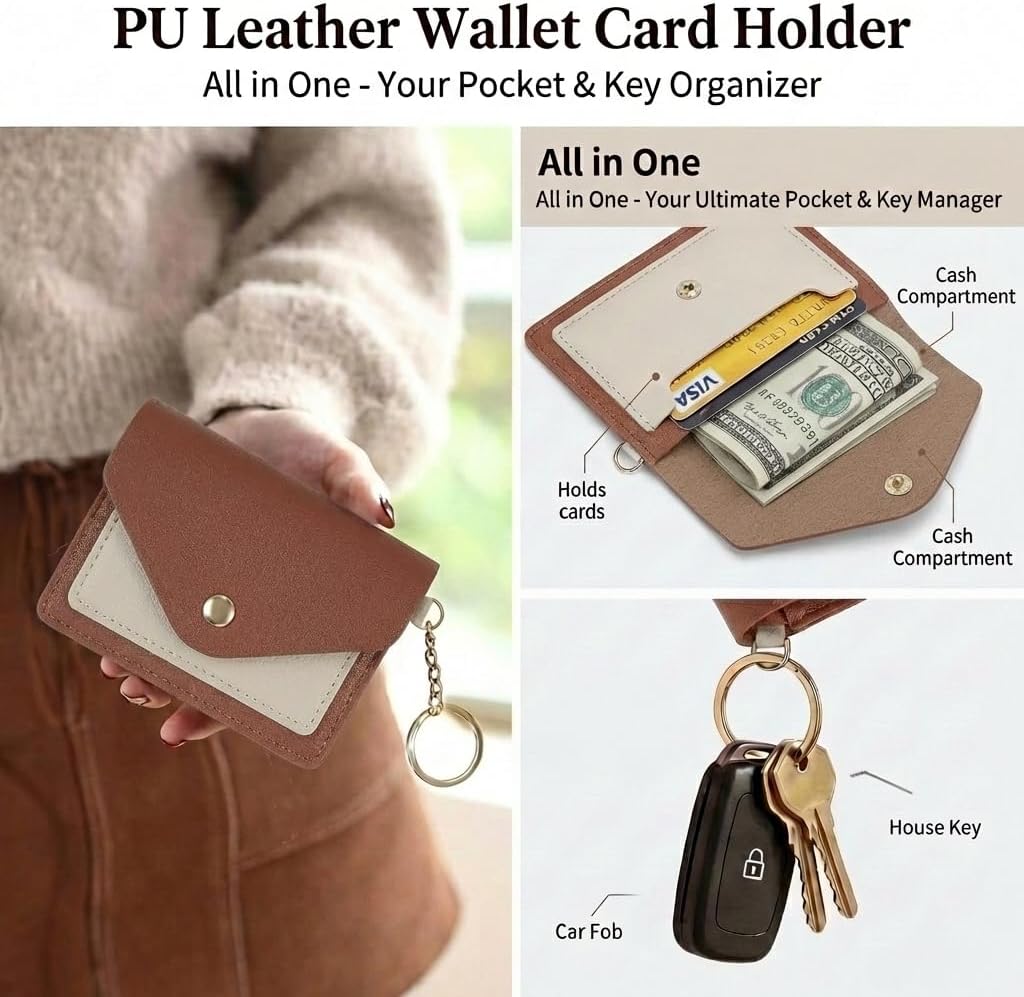 BIHRTC Silicone Key Ring Bracelets Wristlet Keychain Wallet with Net Chapstick Holder for Women