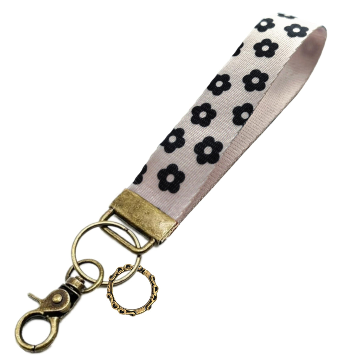Boho Vintage Embroidered Floral plant Wristlet Keychain for Women