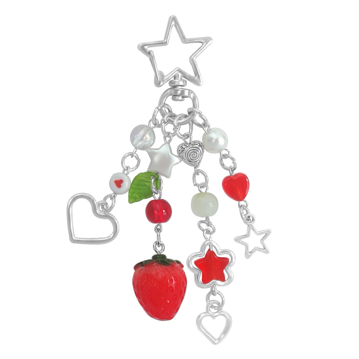 cioatu Cute Keychain Aesthetic Y2K Keychain Accessories Heart Butterfly Strawberry Bear Key Chain for Keys Bags Women Gifts
