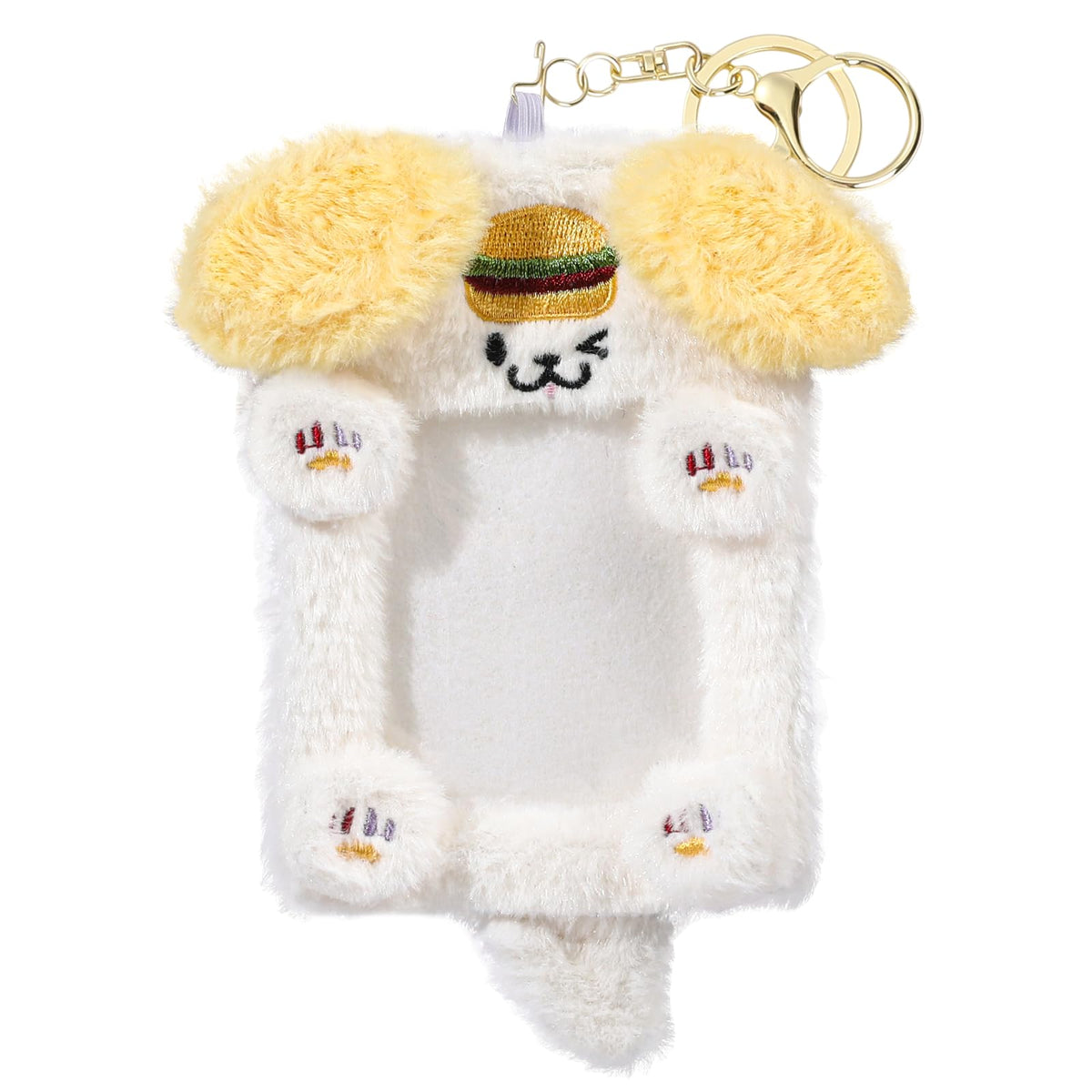 NEWEST 2PCS Puppies Plush Kpop Photocard Holder with Keychain, Cute Dog ID Badge Holder, Soft Cartoon Animal Photo Protective Sleeve Case Card Cover for Kpop Idol Photo Card School Office Card Supply