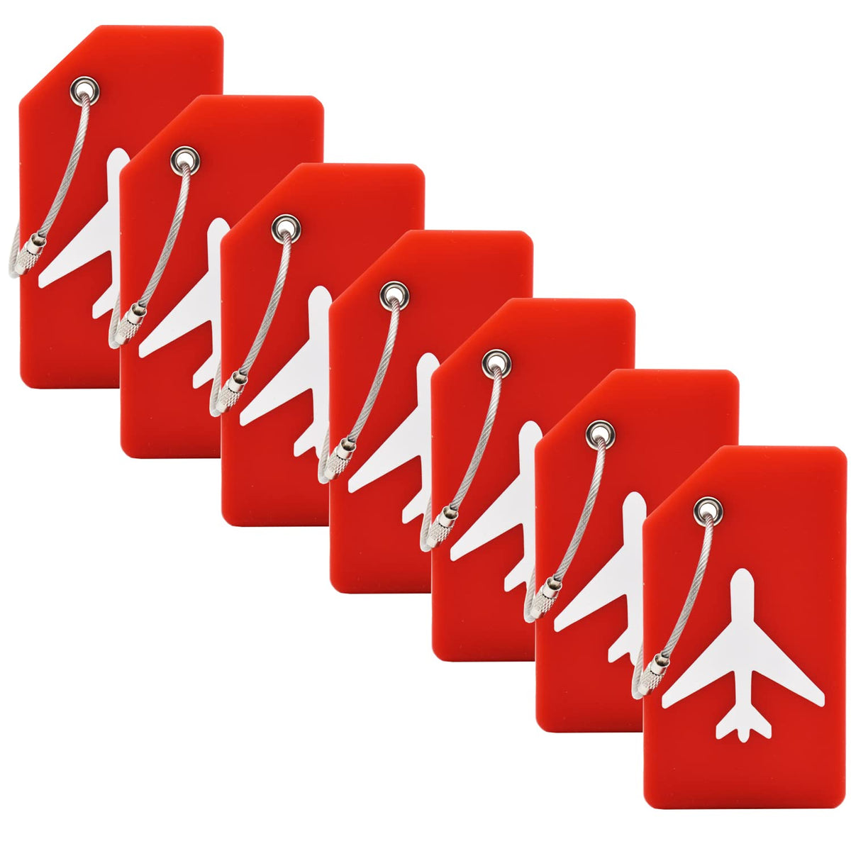 7 Pack Silicone Luggage Tag for Suitcases with Stainless Loop, TSA Approved, Privacy Protection Travel Essentials Bag Tags(Colorful)