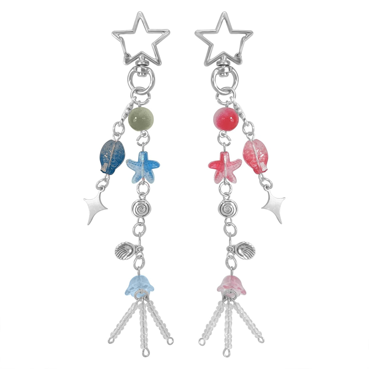cioatu Cute Keychain Aesthetic Y2K Keychain Accessories Heart Butterfly Strawberry Bear Key Chain for Keys Bags Women Gifts