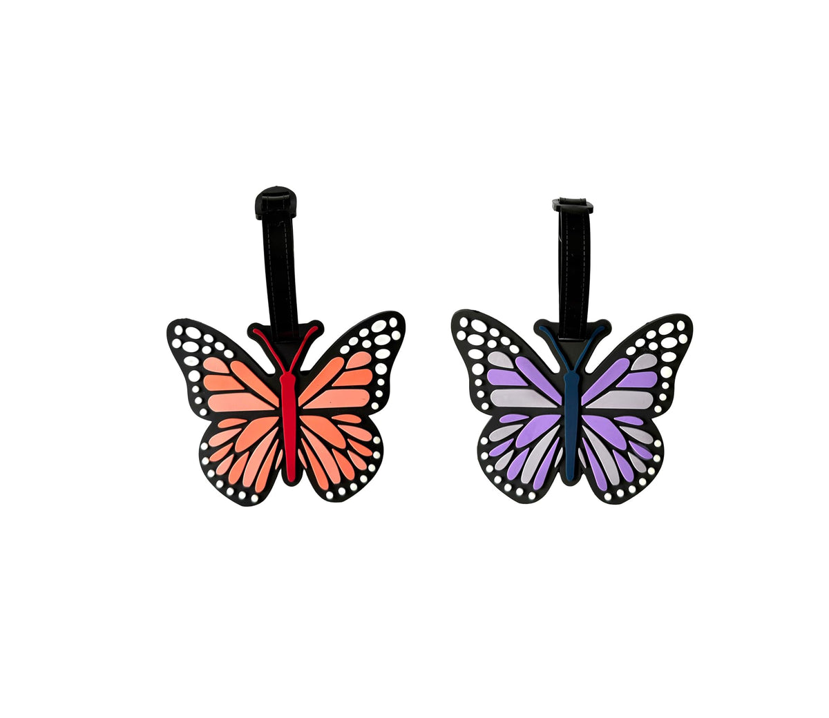 Funny Silicone Luggage Tags Cute Butterfly Travel Bag Identifiers (Purple)