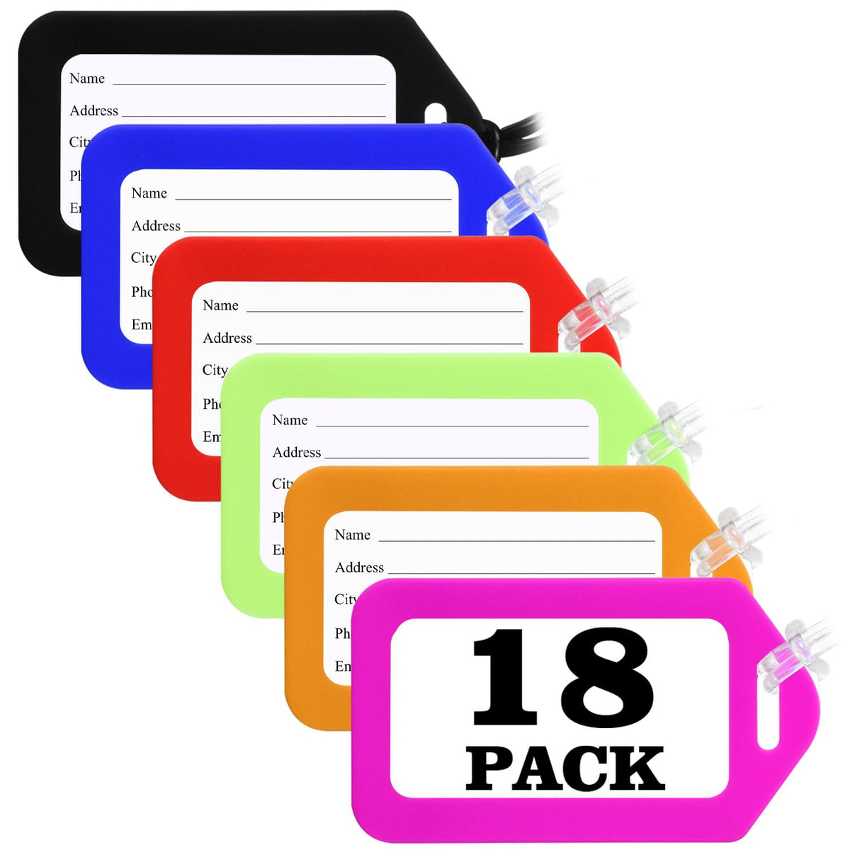 Sodsay 10 Pack Luggage Tag Bright Luggage Tags for Suitcases Bag Tags Name Tags for Kids Travel Accessories Must Haves by Sodsay (Colorful)