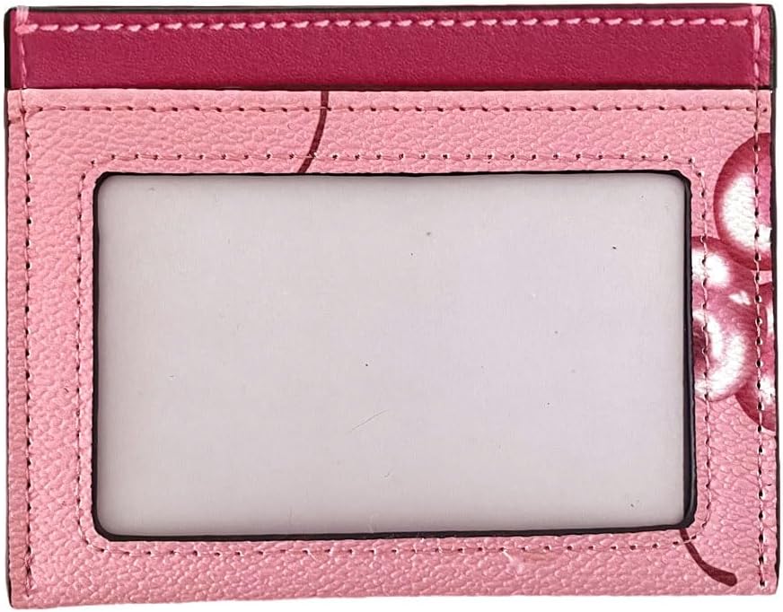 Slim Card Case Leather Credit Card Holder with Cherry Print