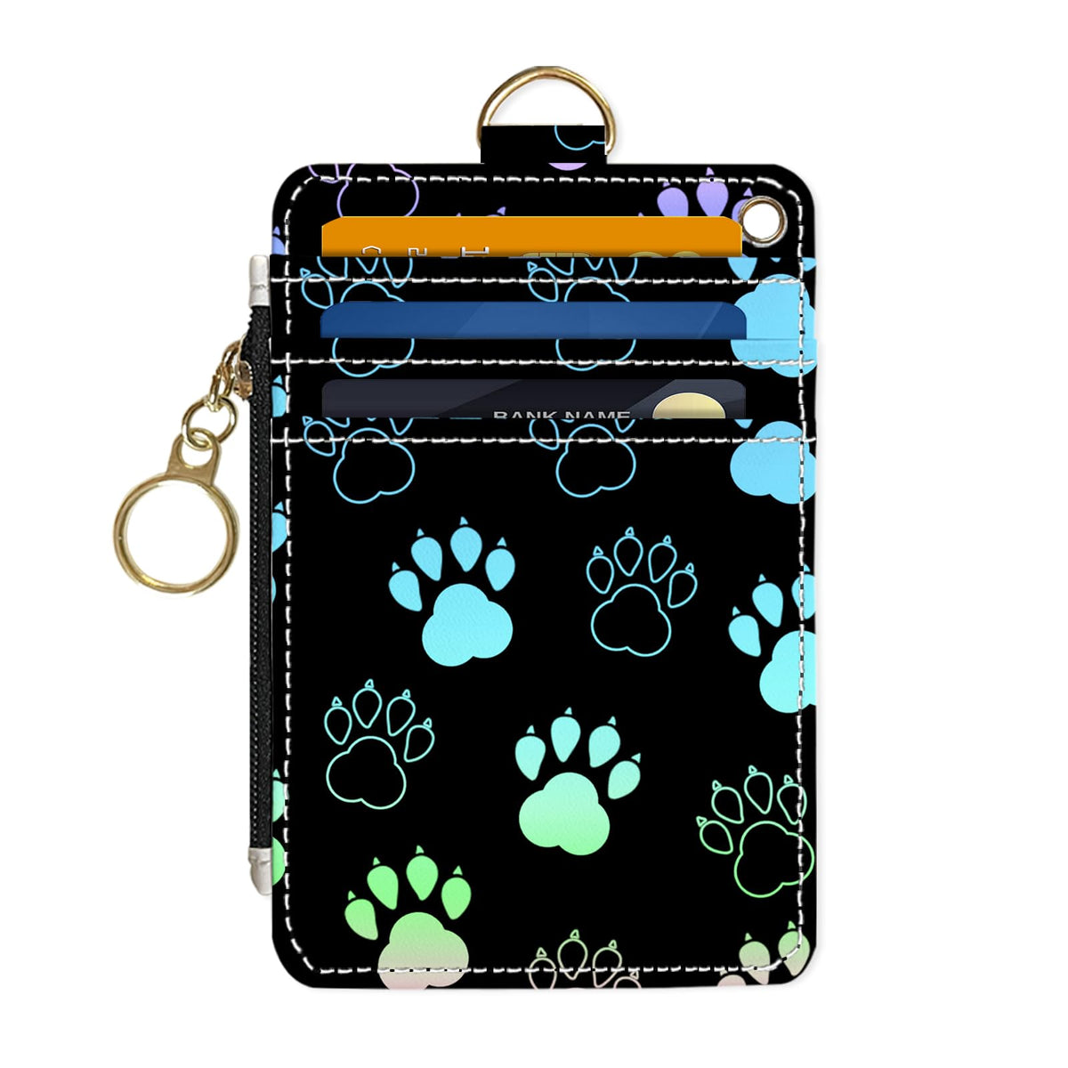 Slim Wallet Credit Card Holder, Sea Turtles, RFID Wallet Women Cute Small Front Pocket Wallet With Zipper, PU Leather Thin travel RFID Blocking Card Case ID Window,Ladies Gifts
