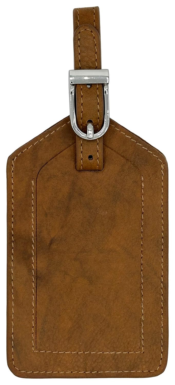 Emerald Green Genuine Top Grain Leather Luggage Tag