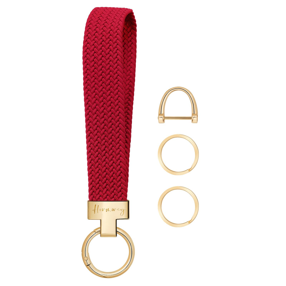 Hovmwey Elastic Wristlet Keychain for Women Men, Cute Car Key Chain, Braided Wrist Strap Lanyard for Keys ID Badges
