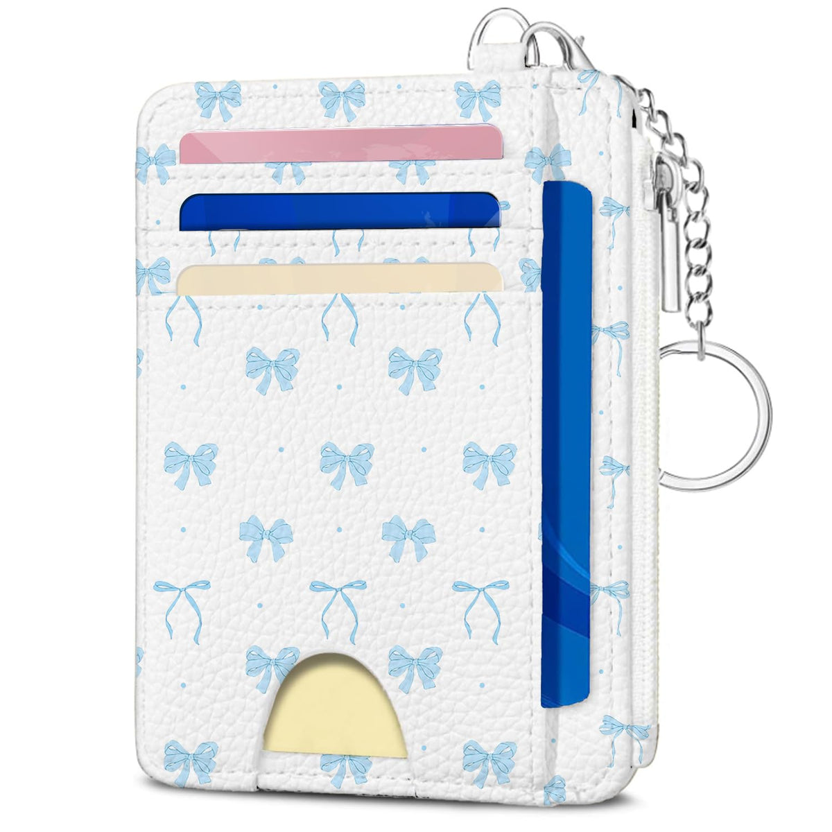 Book Lover Gift for Readers, Cute Reading Theme Card Holder Wallet, Literary Slim Credit Card Case with ID Window, Cartoon RFID Blocking Pocket Wallet Gift for Book Fans with Coin Zipper Keychain
