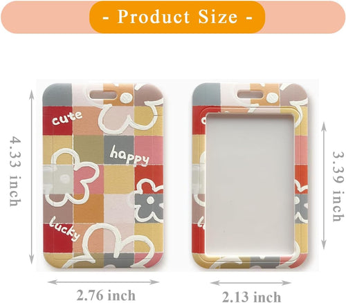 2 Pcs Kpop Photocard Holder Keychain Cartoon Photo Card Holder Cute Badge Holder with Keychain Photo Sleeves ID Bank Credit Card Holder Student Bus Card Protector