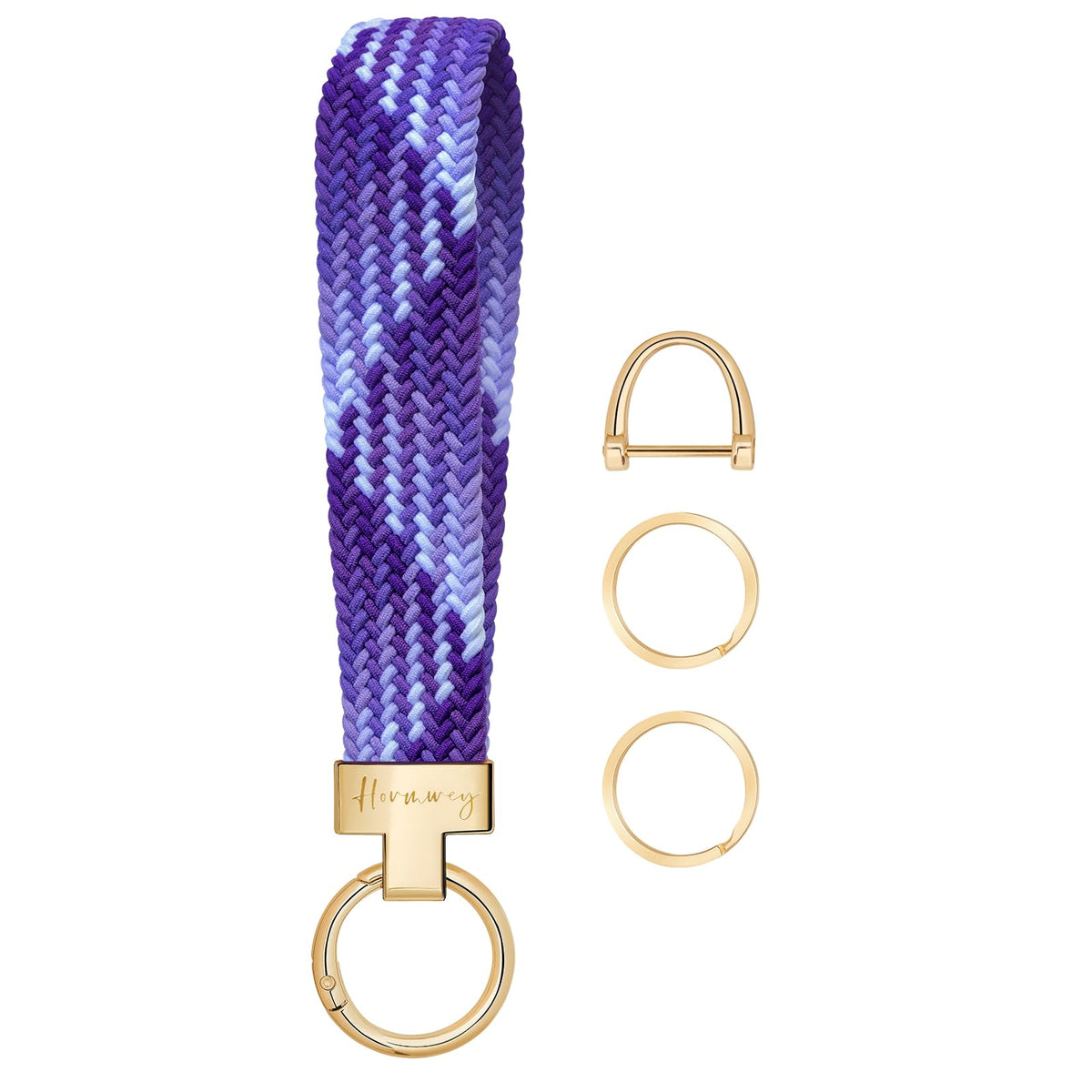 Hovmwey Elastic Wristlet Keychain for Women Men, Cute Car Key Chain, Braided Wrist Strap Lanyard for Keys ID Badges