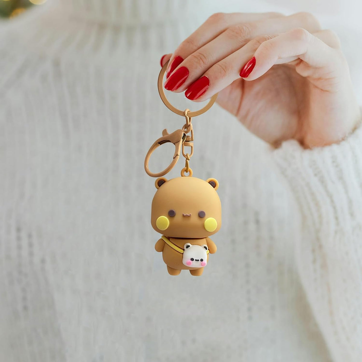 2PCS BuBuuu and Duduuu Cute Keychains,Mini Kawaii Cartoon Statue Figurine Key Chain for Women Girl Backpack