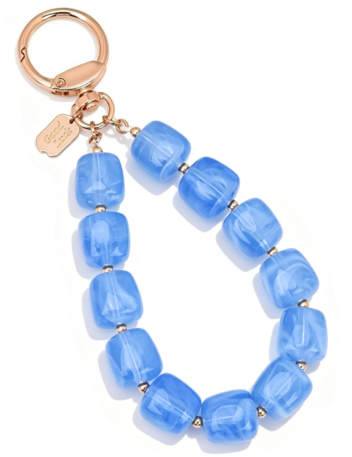BAOSIWA Resin Beaded Keychain Wristlet for Women - Cute Car Key Chain Holder Key Ring Bracelet, Non-Elastic