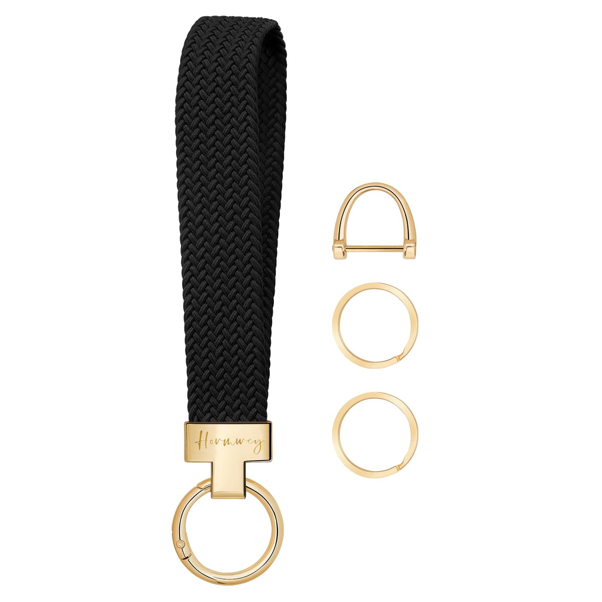 Hovmwey Elastic Wristlet Keychain for Women Men, Cute Car Key Chain, Braided Wrist Strap Lanyard for Keys ID Badges