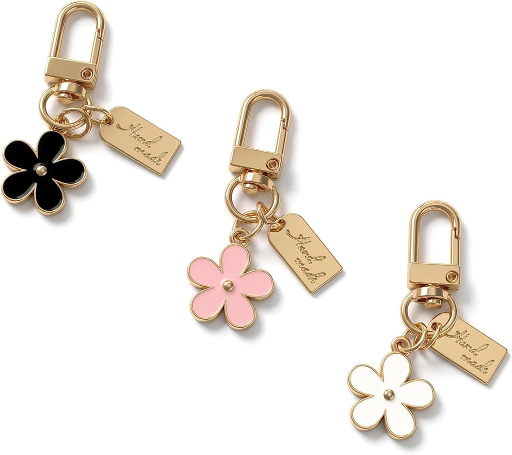 AGEN KGEN Cute Flower keychains for Women, Aesthetic Keychain Charms, Bag ＆ Purse Charms for Handbags ＆ Backpacks Accessories