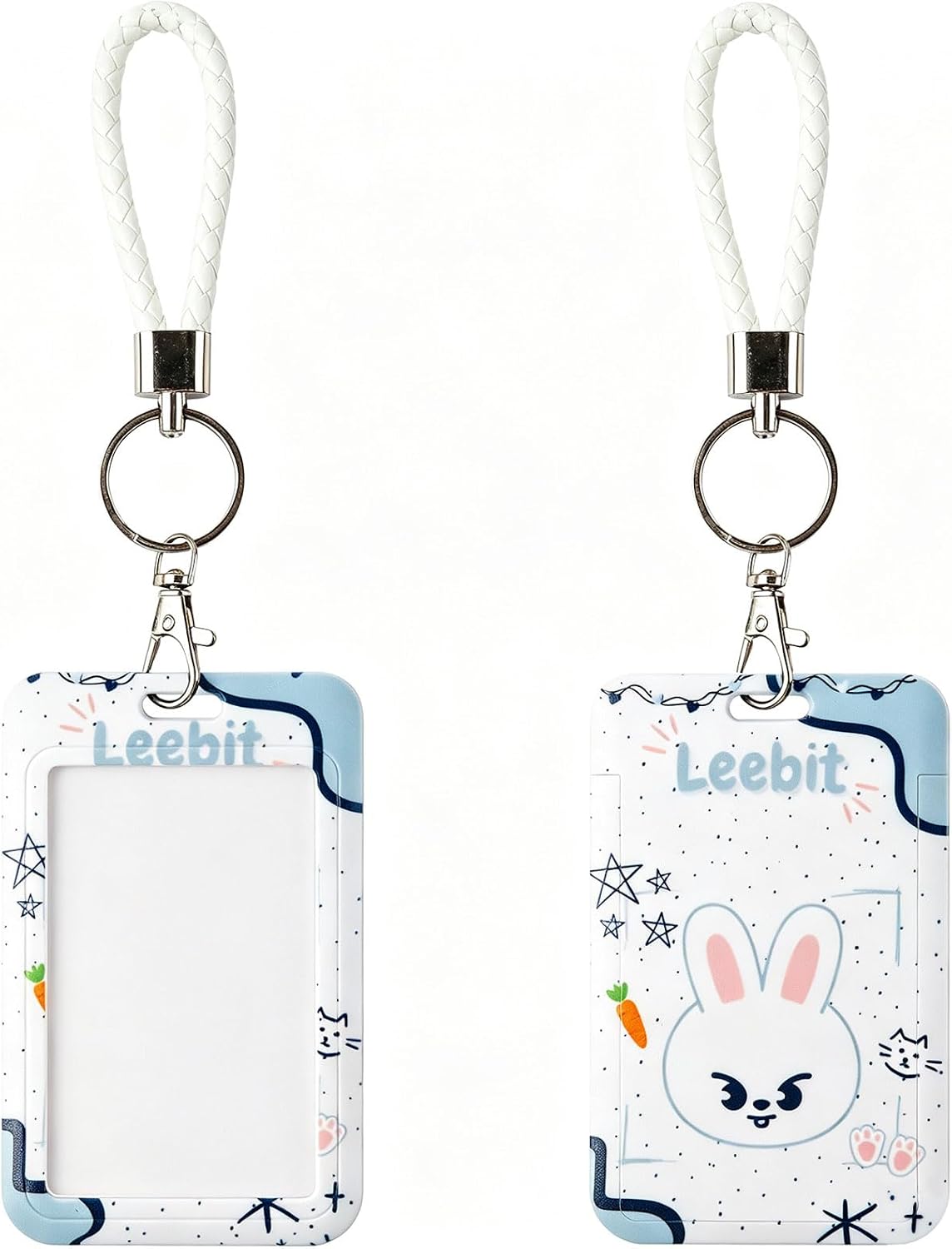 SK-Z Cartoon Photocard Holder with Lanyard, Cute Animal Themed Photocard Holder Keychain Hard Shell Protective Photo Sleeves