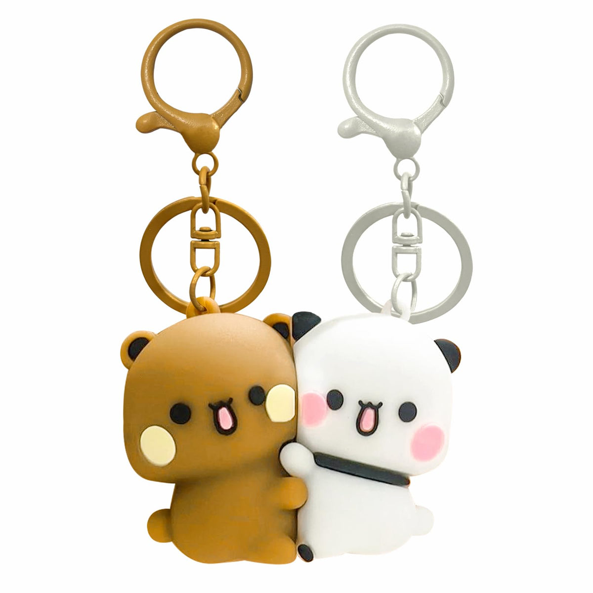 2PCS BuBuuu and Duduuu Cute Keychains,Mini Kawaii Cartoon Statue Figurine Key Chain for Women Girl Backpack