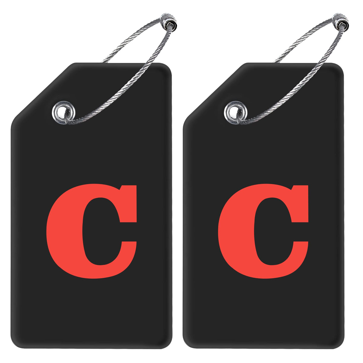 Gostwo 2 Pack Silicone Initial Luggage Tags for Suitcases Travel Essentials