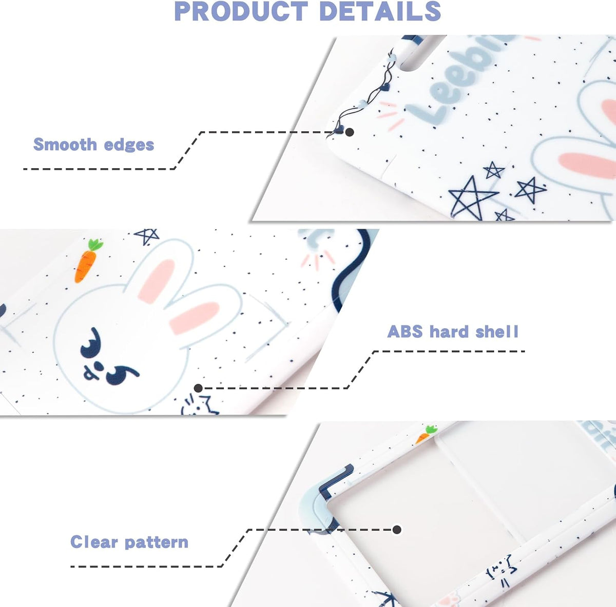SK-Z Cartoon Photocard Holder with Lanyard, Cute Animal Themed Photocard Holder Keychain Hard Shell Protective Photo Sleeves