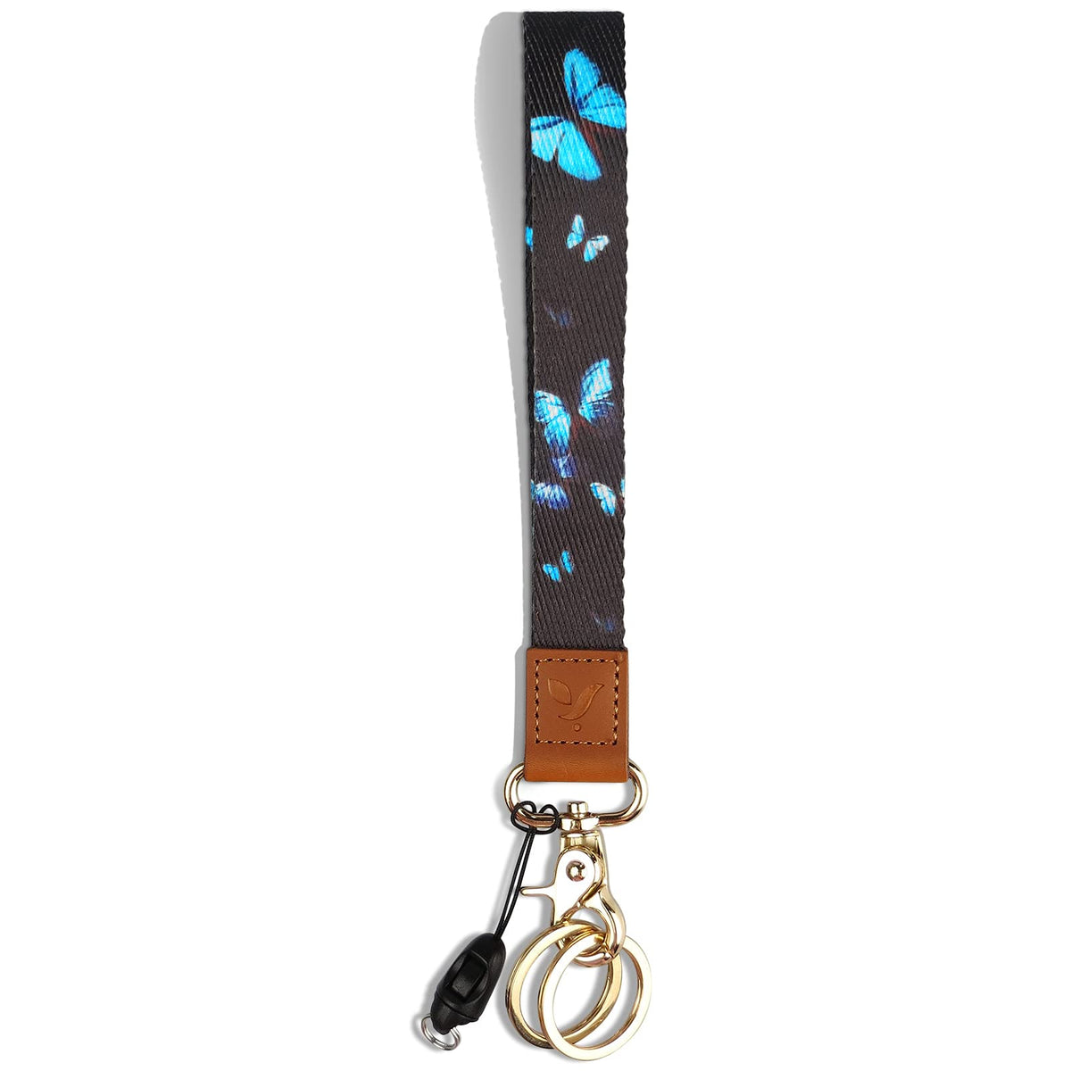 Yiflin Cute Wrist Lanyard for Keys, Keychain, Wallet, Id Holder, Cell Phone, Wristlet Lanyard Key Chain Holder（Black Leopard）