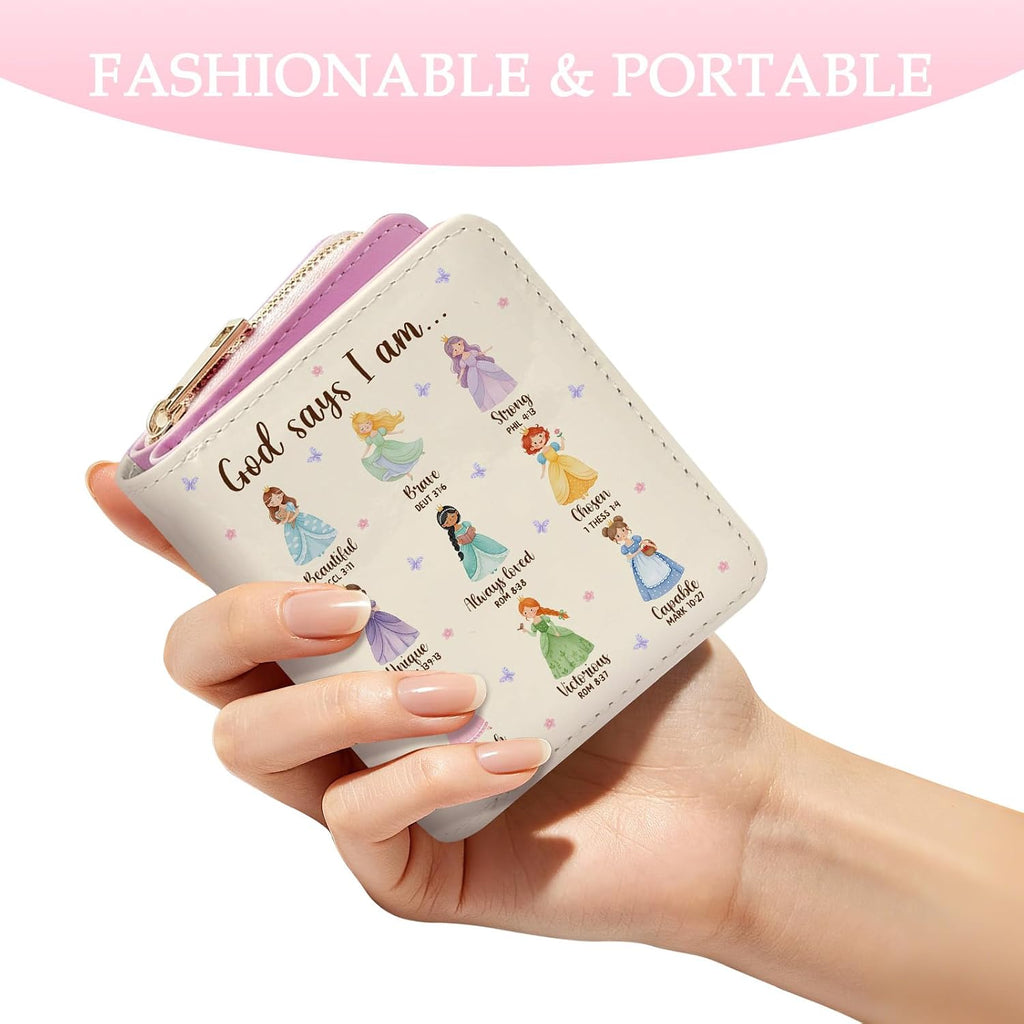 Credit Card Holder Wallet for Women, Christian Wallet For Women, Christian Gifts Aesthetic Princess Card Holder Purse, Birthday Christmas Graduation Gifts For Women, Princess Purse
