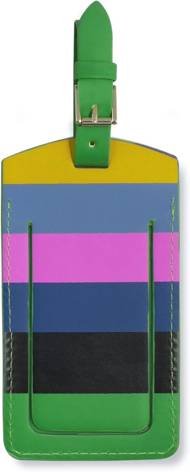 kate spade new york Leatherette Luggage Tag, Enchanted Stripe