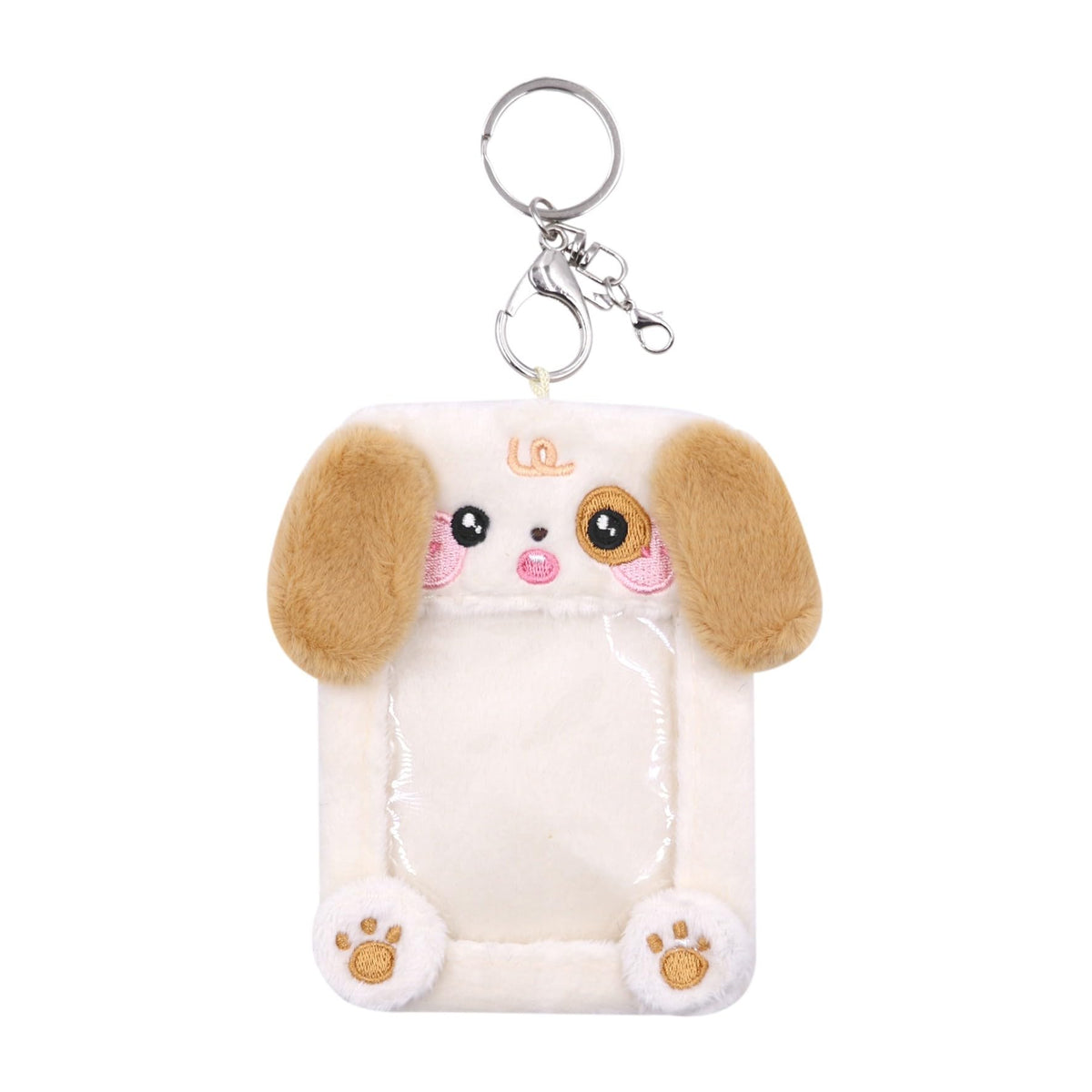 ZGMYC Cute Plush Kpop Photocard Holder with Keychain, Cartoon Bear Bunny Pig Photo Sleeve Card Holder Protector