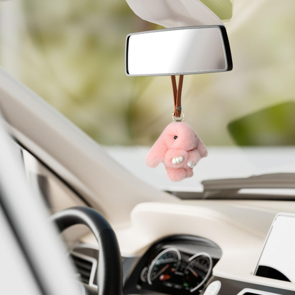 Keychain,Key Chains Women Cute Rabbit,Car keyrings leather handbags(Pink)