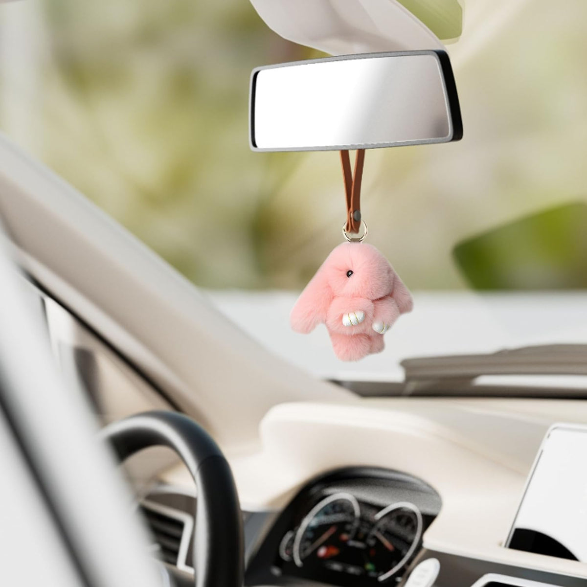 Keychain,Key Chains Women Cute Rabbit,Car keyrings leather handbags(Pink)
