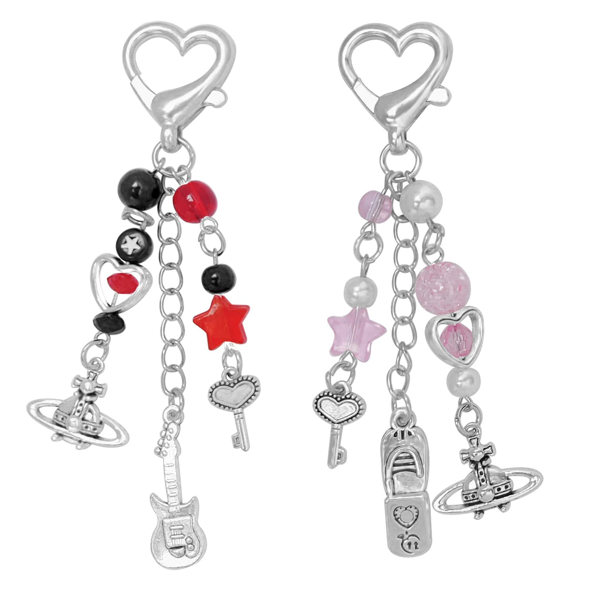AGEN KGEN Aesthetic Y2K keychains Cute Butterfly Star Strawberry Bear Guitar Keychains Charms for Women Bag Purse Gifts
