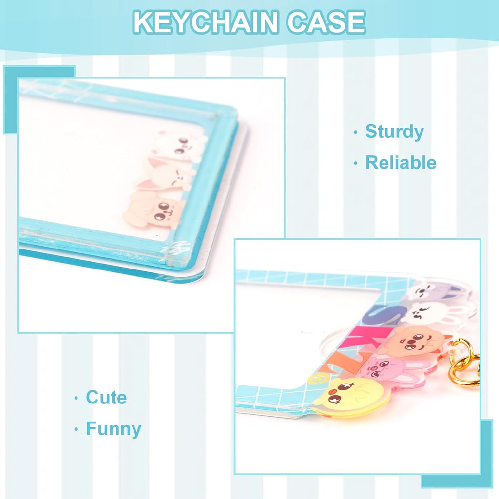 SKZO Photocard Holder Keychain, Cute Photo Frame Keychains for Stray Fans