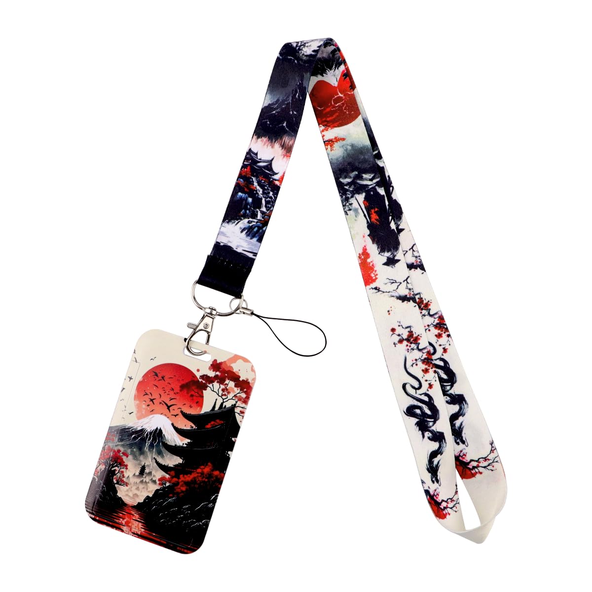 Cartoon Cat Lanyard for Keys for Women Kids with Sliding Style ID Badge Card Holder Keychain Neck Lanyard Clip for School Work Nametag