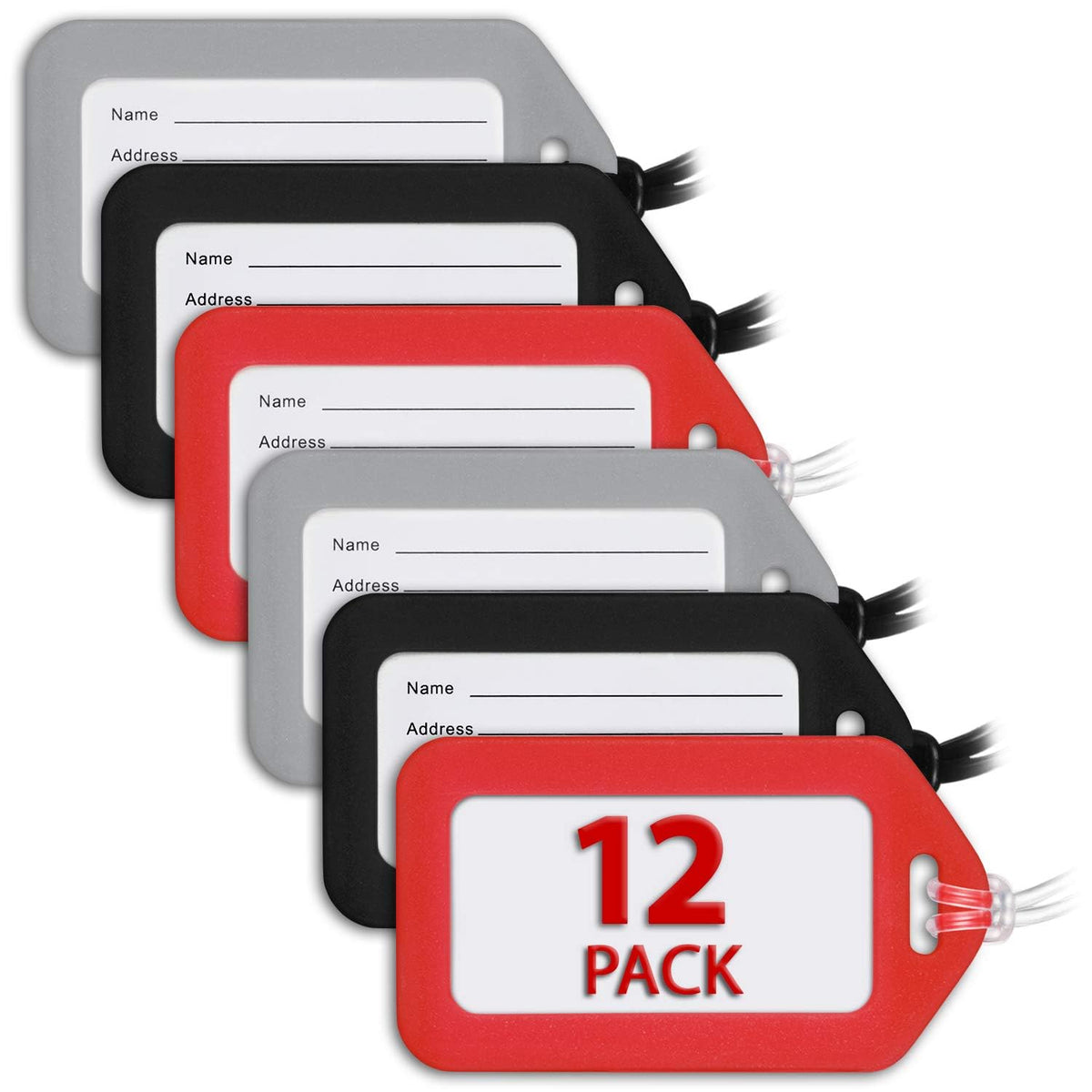 Luggage Tags for Suitcases - Assorted, 6 PK - TSA Approved Travel Tags