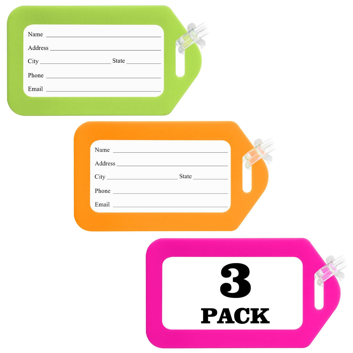Sodsay 10 Pack Luggage Tag Bright Luggage Tags for Suitcases Bag Tags Name Tags for Kids Travel Accessories Must Haves by Sodsay (Colorful)
