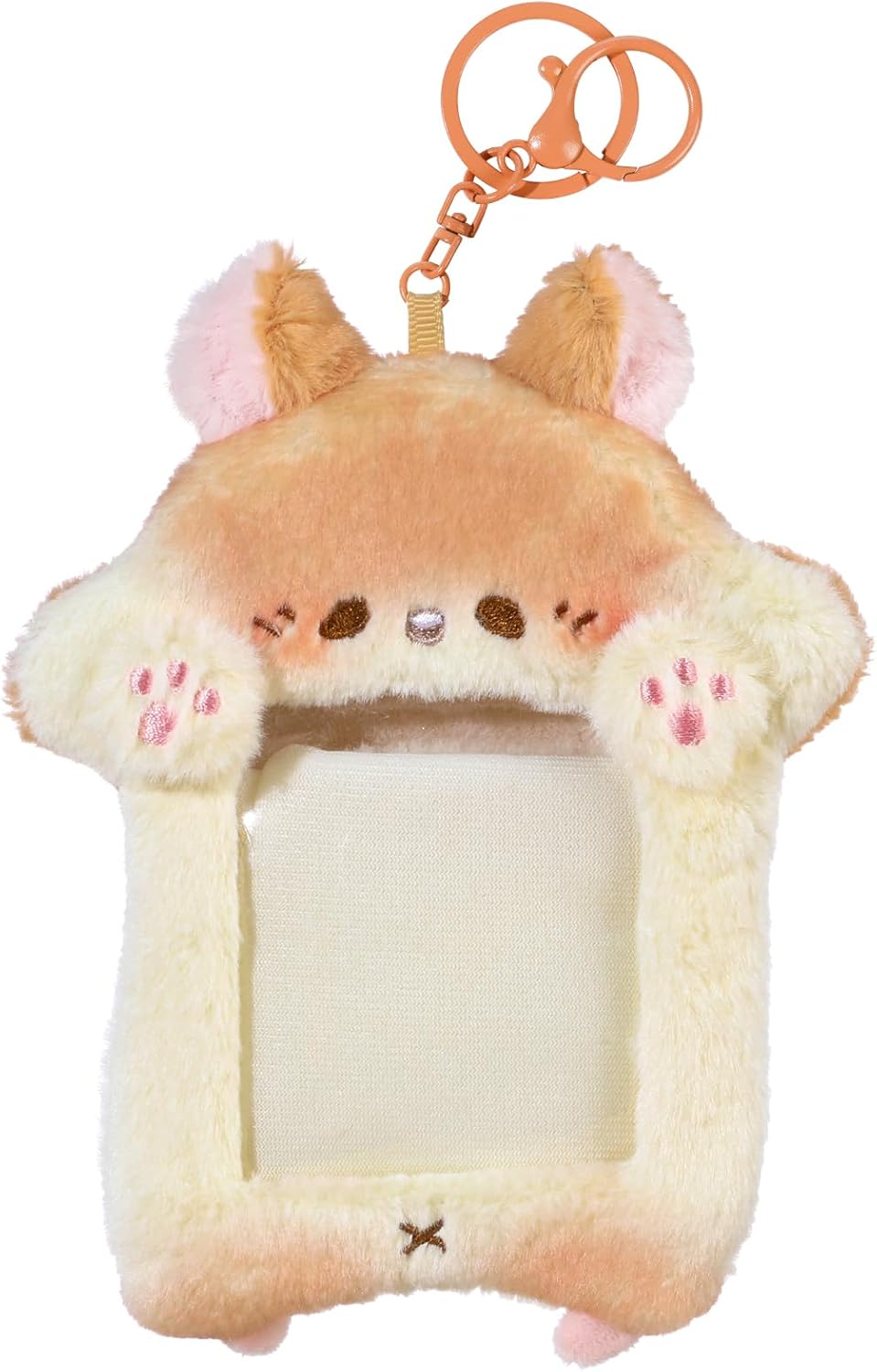 NEWEST Hamster Plush Kpop Photocard Holder with Keychain, Cute Hamster ID Badge Holder Protector Cover, Soft Cartoon Animal Photo Case Sleeves Stationery for Idol ID Card Student Worker Bag Charm