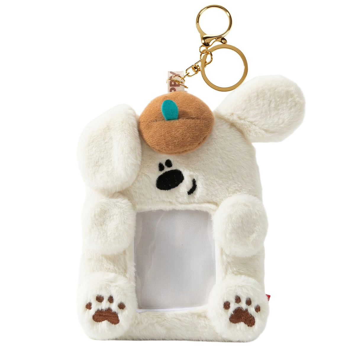 NEWEST 2PCS Puppies Plush Kpop Photocard Holder with Keychain, Cute Dog ID Badge Holder, Soft Cartoon Animal Photo Protective Sleeve Case Card Cover for Kpop Idol Photo Card School Office Card Supply