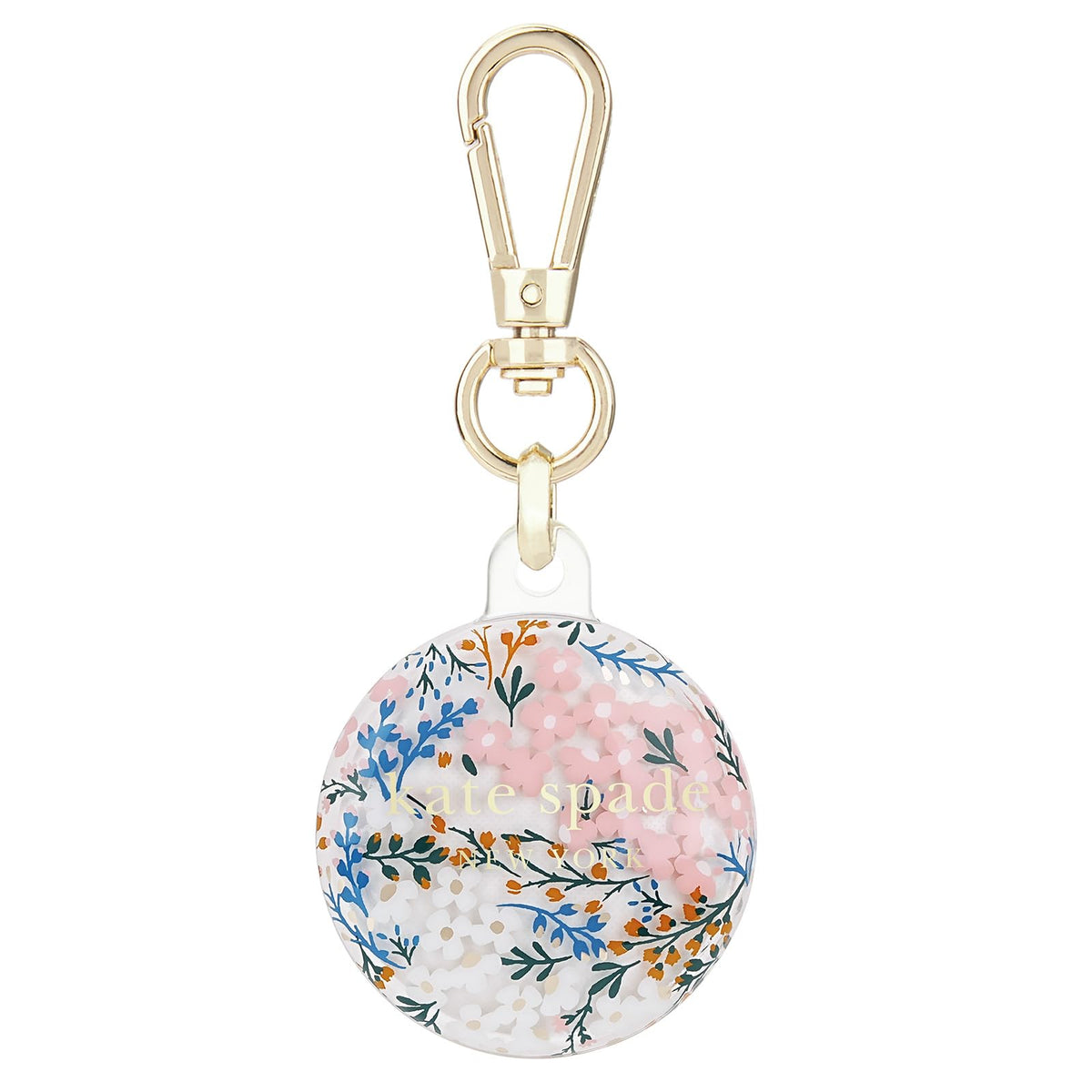 kate spade new york AirTag Holder with Gold Ring Clip - Tortoiseshell